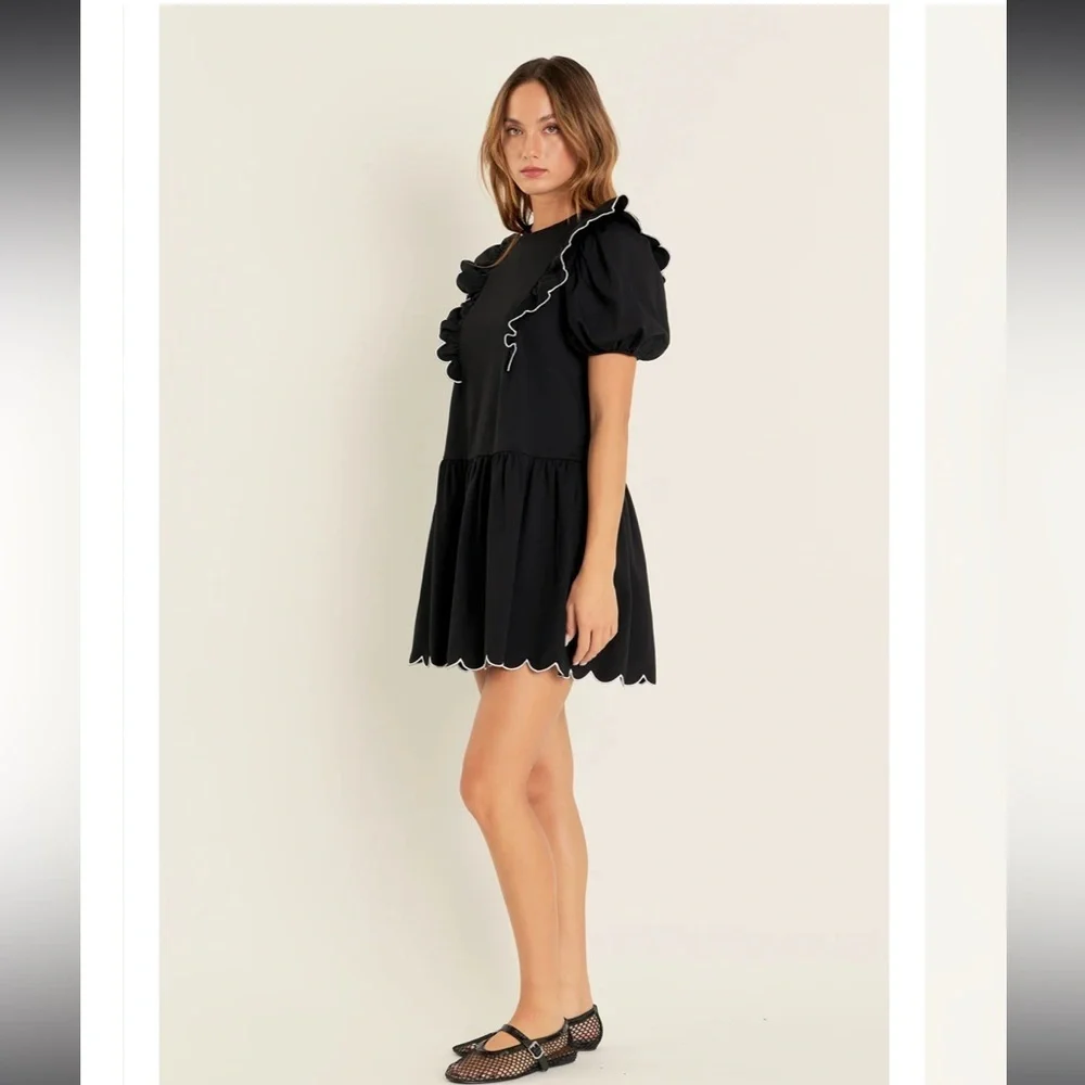 English Factory Scallop Edge Mini Dress Small - Picture 8 of 10